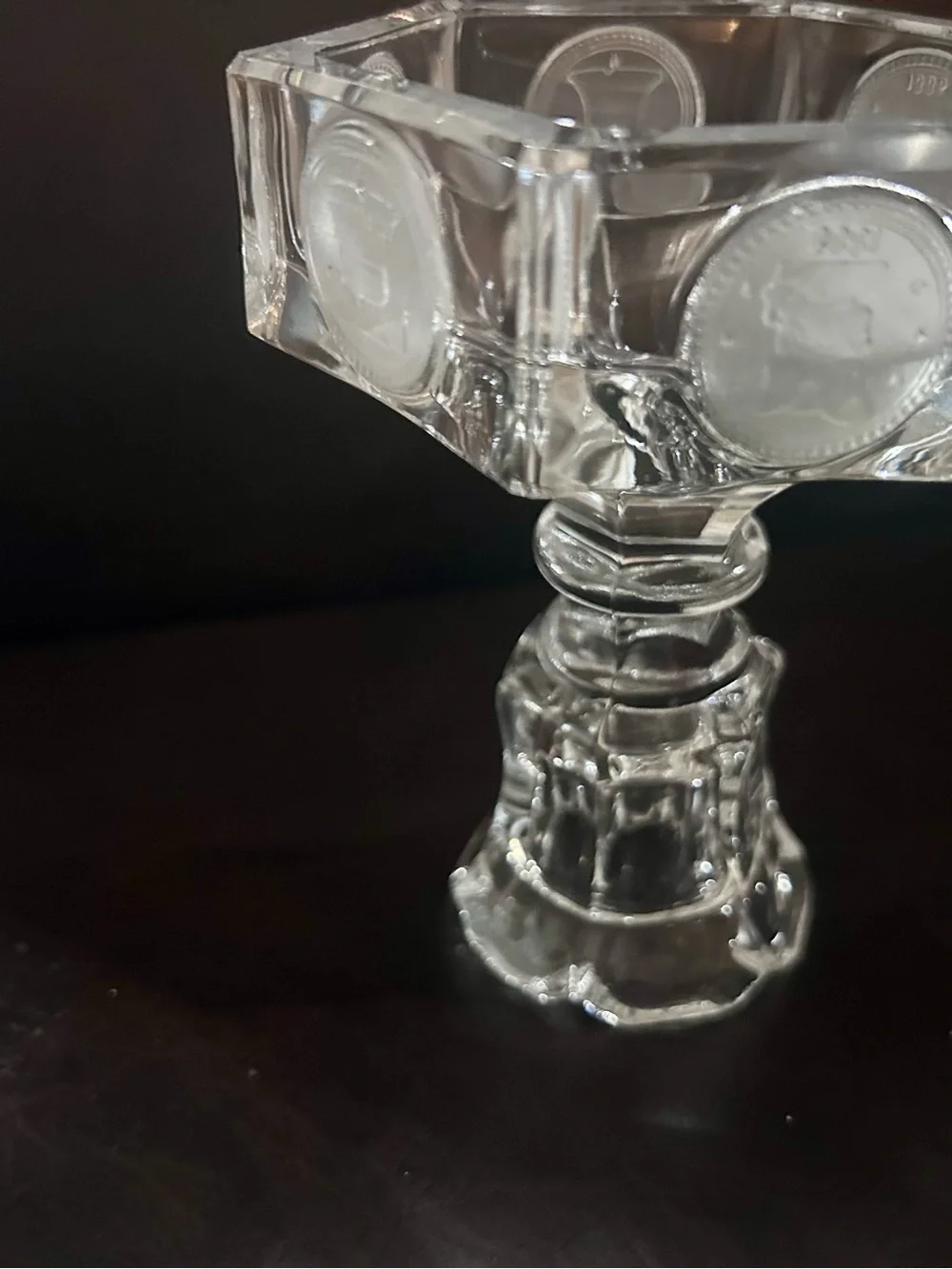 Fostoria multifunctional Glass COIN Line 1372 Clear Candle holder